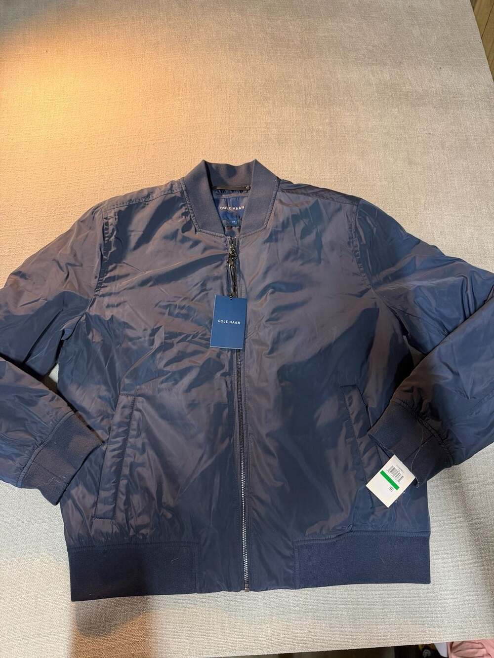 Cole Haan Men's Navy Blue Bomber Jacket Size Large